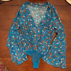 Free People Floral Bodysuit